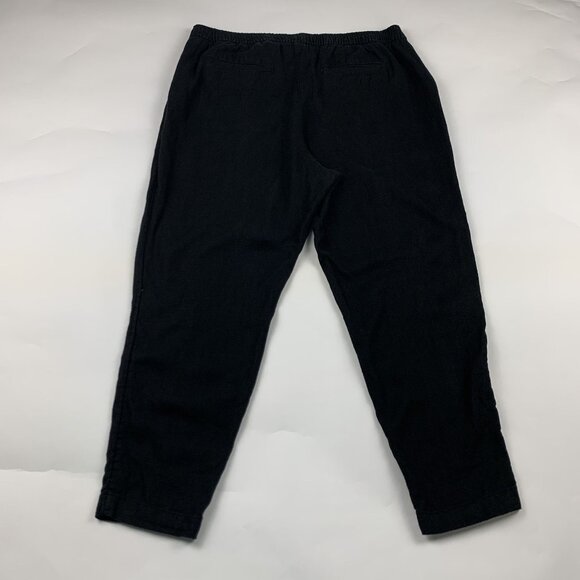 Old Navy Black Linen Blend High Rise Pull On Ankle Pant L - Picture 7 of 8